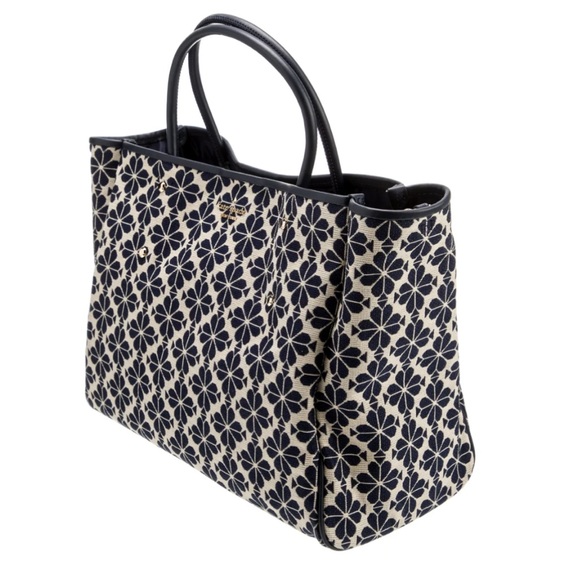 Kate Spade Navy Flower Jacquard Medium Tote Bag used very gently - Picture 11 of 13